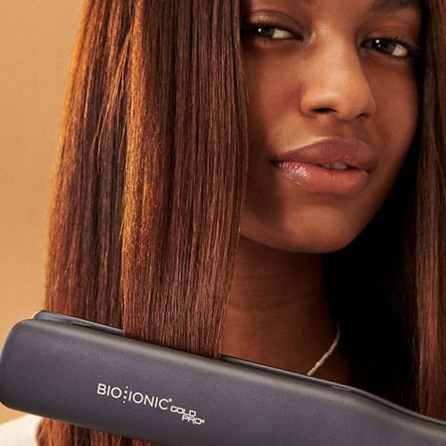 Bio Ionic GoldPro Hair Straightener, Blue, Moisturizing Heat Technology & 24K Gold MX, Hair Straightening Iron for Sleek Styles & Flat Iron Curls, 40% Longer Plates, Adjustable Heat - Image 5
