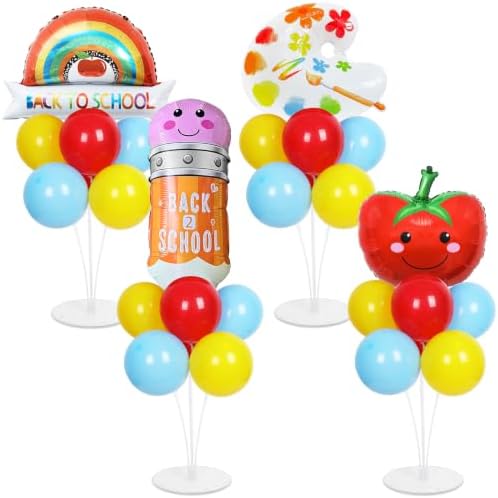 Naozinebi 4 Sets Back to School Party Balloons Stand Kit Party Decor by Naozinebi