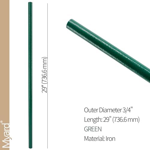 Myard 29'' Classic Hollow Round Iron Heavy-Duty Deck Balusters, Green - Image 2