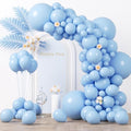Voircoloria 130pcs Light Blue Balloons Garland Arch Kit, 18 12 10 5 Inch by Voircoloria