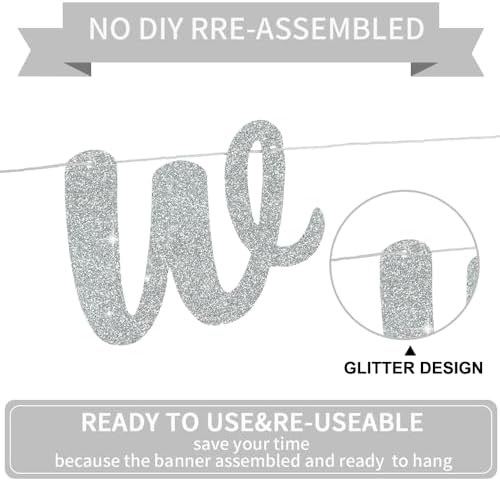 BEISHIDA Silver We Appreciate You Banner - No DIY Employee Appreciation for Office Party Decorations - Thank You for Employee, Teacher, Doctor, Nurse, Staff - Image 3
