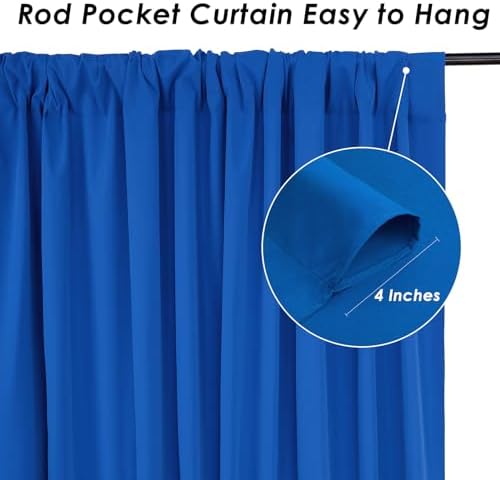 Royal Blue Backdrop Curtains 30ftx10ft Wedding Polyester Photo Drapes - Image 3