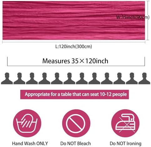 35x120 Inch Hot Pink Cheesecloth Table Runner Bachelorette Party Decor - Image 2