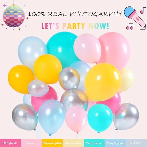 Music Fans Birthday Decoration,148 Pcs Balloon Arch Garland Kit with Microphone, Laser Star, Disco Mylar Balloon for music fans theme teenage girl Birthday Party Prom Decorations - Image 5