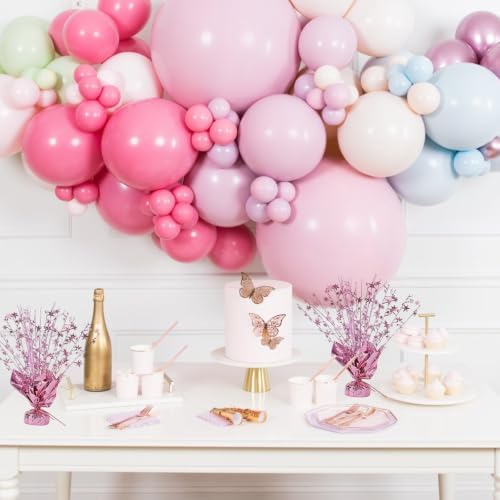 24 Pack Pink Metallic Foil Spray Centerpiece Star Table Decoration Burst Table Centerpieces for Birthday New Year Wedding Anniversary Graduation Party Supply (Pink) - Image 7