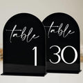 Black Arch Acrylic Table Numbers with Stands 1-30, 5x7" Black Arched Acrylic Sign and Bases, Arch Table Numbers for Centerpiece Wedding Party Reception (1-30) by Unknown