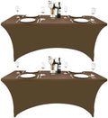 2-Pack 6ft Spandex Table Covers for Rectangle Standard Folding Tables - Wrinkle Resistant Stretch Tablecloths - Ultimate Fitted Table Protector for Parties, Trade Shows, Banquet by Unknown
