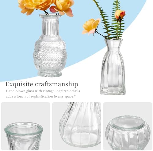 Glass Bud Vases Set of 64 - Assorted Small Mini Glass Vases for Flowers, Crystal Vintage Vase Set, Bulk Centerpieces for Table Décor, Wedding, Home and Events (Clear, 64 Pcs) - Image 4