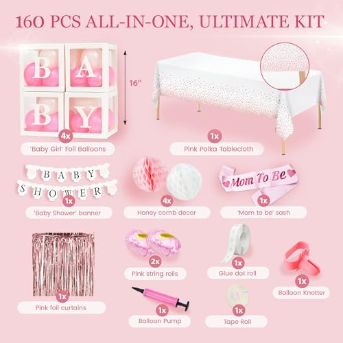 Pink Baby Shower Decorations for Girl - All-in-One inclusive JUMBO Decor Set - Image 3