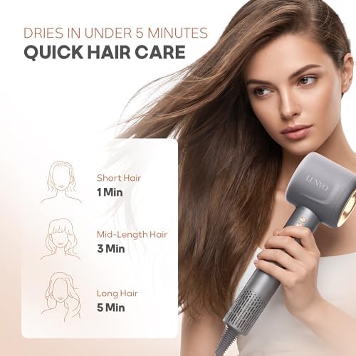 Hair Dryer with Diffuser, Professional Brushless Motor 110000RPM, Lightweight Hair Blow Dryer, Fast Drying, High Speed, Ionic Electric Blow Dryer, with Magnetic Nozzle Hair Dryer - Image 4