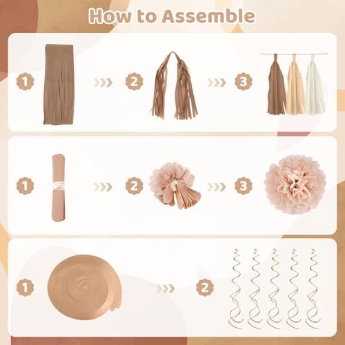 Neutral Birthday Party Decorations for Women Girl Happy Birthday Banner - Image 4
