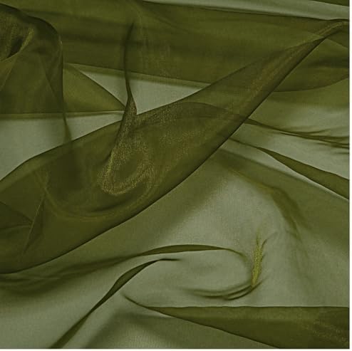 20 Yard Organza Fabric 44" Wide for Wedding Event Décor - Olive Green - Image 4