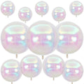 12PCS Iridescent Round Foil Balloons 22" 15" 10" Large Holographic Balloon by vibzox