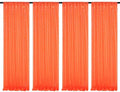 Orange Party Decor Sequin Curtains 4Pcs 2FTx8FT Halloween Photo Backdrop Wedding Glitter Fabric Backdrops Birthday Party Background Christmas Home Decoration by SoarDream
