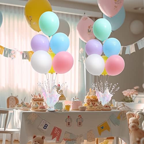 2 Set Pastel Birthday Decorations Rainbow Party Table Balloons Centerpiece Stand Kit for Girls Baby Shower Wedding Prom Graduation Unicorn Theme Table Decorations - Image 4