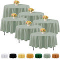 Fitable 6 Pack Sage Green Round Tablecloths - 70 Inches in Diameter by Fitable