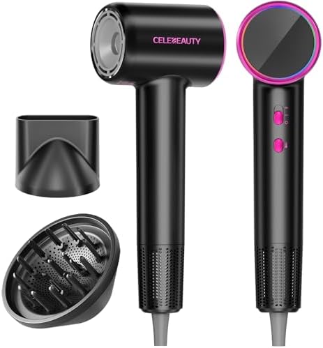 High-Speed Ionic Hair Dryer with Diffuser, 110k RPM Fast-Drying Blow Dryer by Celebeauty