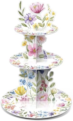 3 Tier Wildflower Party Decor Baby in Bloom Baby Shower Cake Stand by Unknown
