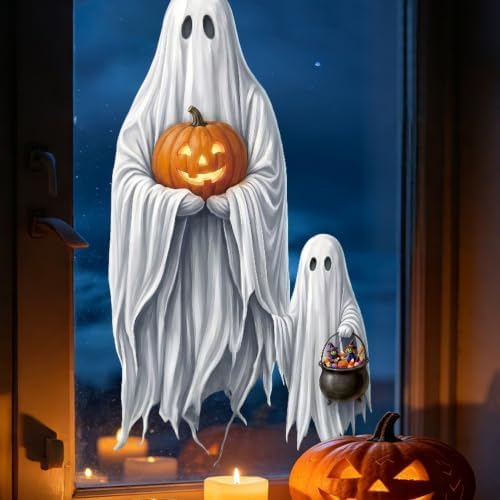 Halloween Window Clings Decorations Ghost Pumpkin Window Stickers Static Spooky Glass Window Sticker Decals for Home Office Classroom Party Haunted House Seasonal Decor 1 Sheet by Unknown