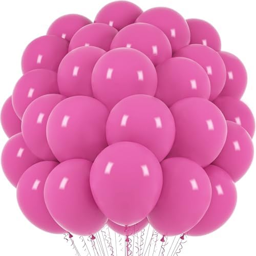 Voircoloria 66pcs Retro Hot Pink Blush Latex Party Balloons, 12inch by Voircoloria