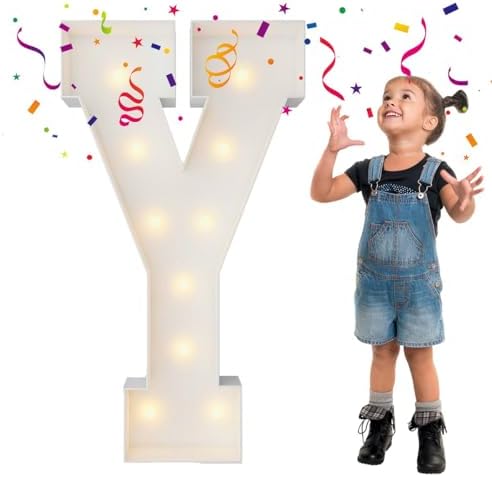 3FT Marquee Letters, Large Light Up Letters Y for Baby Shower Party Decor by MerryMosaics