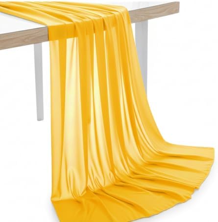 85 Yard Chiffon Fabrics, 44" Wide, Lightweight, Sheer – Yellow Gold by MDS