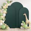 Hunter Green Spandex 2-Sided Round Top Chiara Fitted Arch Backdrop Cover Set of 3 (7.2FT,6FT,6FT) for Wedding Birthday Party Stand Decoration by Htper
