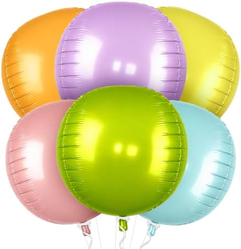 KatchOn Multicolor Foil Pastel Balloons – 22 Inch, Pack of 6 by KatchOn