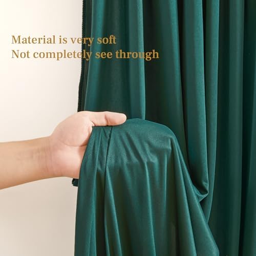 8x10FT Hunter Green Backdrop Curtains for Wedding Parties, Wrinkle Free Polyester Photography Backdrop Drapes for Christmas Birthday Parties Stage Background Stand Decorations 4x10ft,2 Panels - Image 5