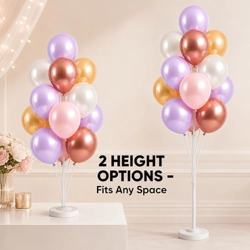 Pastel Pink Balloon Column Kit Set of 2 For Floor or Table - Image 3