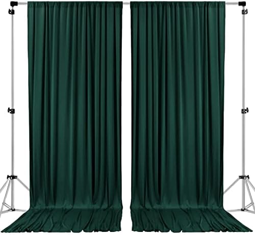 AK TRADING CO. 10 feet x 10 feet Black Polyester Backdrop Drapes Curtains Panels with Rod Pockets - Wedding Ceremony Party Home Window Decorations Hunter Green by Fabrics%7CEventDecor%7CCrafts%7CUpholsteryFoam