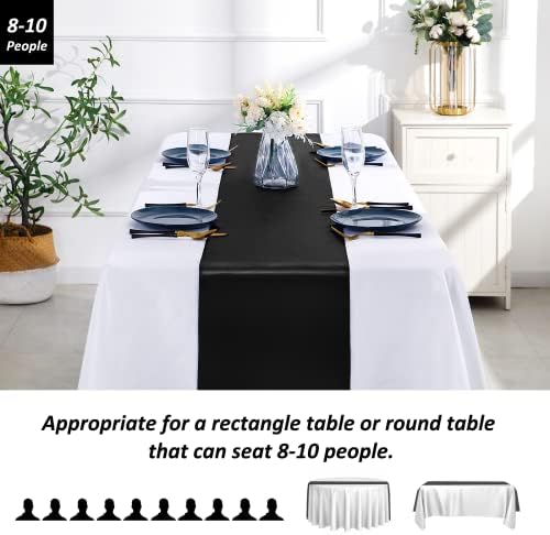 SiinvdaBZX 12 Pcs Black Satin Table Runner 12 x 108 inches Long - Image 3
