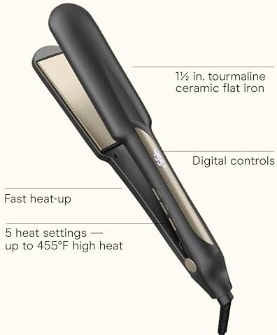 Conair Flat Iron, INFINITIPRO, Tourmaline Ceramic, 1.5" Digital - Image 2