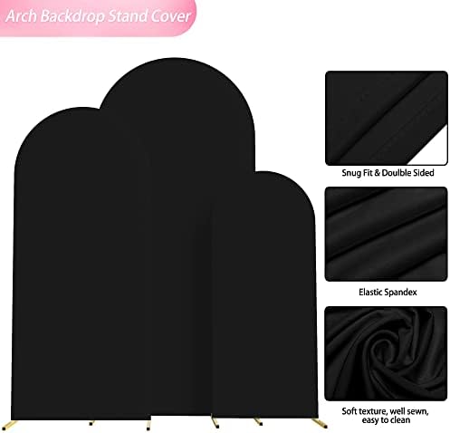 Wokceer Arch Backdrop Cover 6FT,5FT,4FT Black Arch Cover Stretchy Backdrop - Image 4