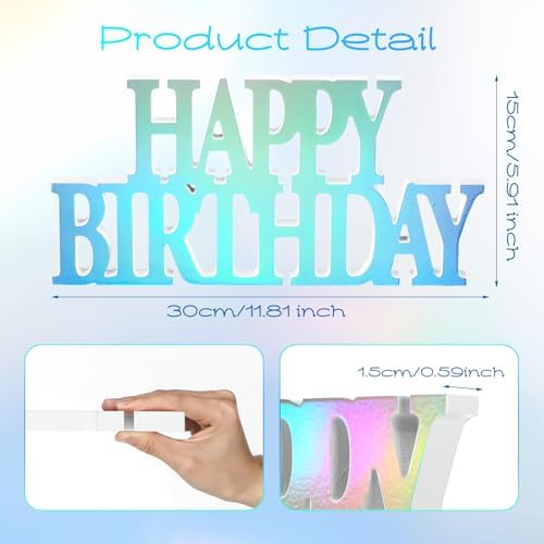 Novabright Happy Birthday Sign, Laser, No Glitter - Image 2
