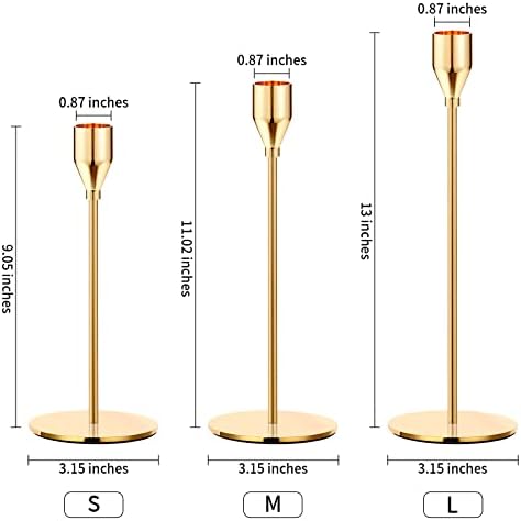 Oatnauxil Metal Gold Taper Candle Holder for Wedding, Dinning, Party, Fits 3/4 inch Thick Candle&Led Candles (Set of 6 Pcs) - Image 4