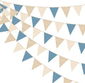 30Ft Champagne Gold Dusty Blue Beige Party Decorations Pennant Banner Flag Hanging Paper Triangle Bunting for Birthday Graduation Wedding Shower Bachelor Retirement Nautical Party Supplies by pinkblume