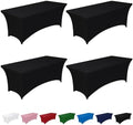 Pureegg Spandex Tablecloth 6ft 4 Pack Black by Pureegg