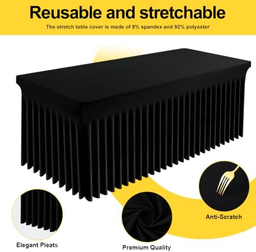 Smiry Spandex Elastic Fitted Table Cloth Skirt for 4FT Rectangle Table - Image 3