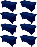8-Pack Navy Blue Spandex Tablecloths for 6ft Rectangle Tables by DailySet