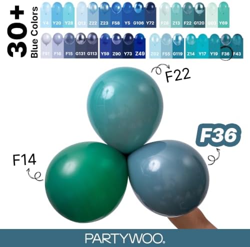 PartyWoo Slate Blue Balloons 50pcs Navy Dusty Blue Boho Neutral Color - Image 4