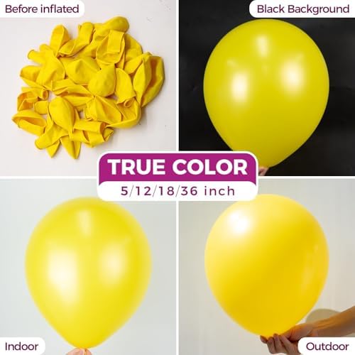 Bezente Yellow Balloons Latex Matte Party Balloons 150 Pack 5 inch Small - Image 2