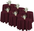 Fitable 6 Pack Burgundy Tablecloths 90 Inch Round for 36"-72" Tables by Fitable