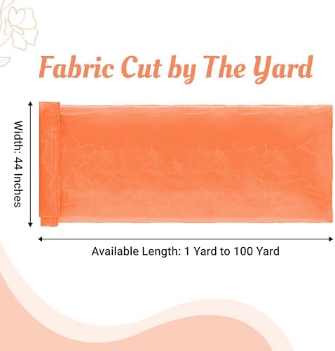 90 Yard Organza Fabric 44" Wide for Wedding Event Décor - Light Orange - Image 2