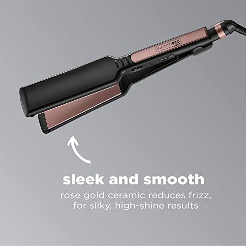 Infiniti PRO CONAIR Rose Gold Ceramic Flat Iron Hair Straightener, 1 3/4-Inch Flat Iron with Extra-Long Plates, Including a Floating Plate, Advanced Heat Technology, Black - Image 2