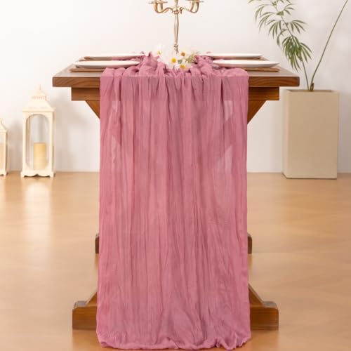 Cheesecloth Table Runner Fall Boho Wedding Birthday Party Home Decor - Image 4