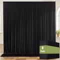 40ftx8ft Wrinkle Free Black Backdrop Curtains for Parties, 8 Panels 5x8ft Thick Polyester Photo Backdrop Drapes for Weddings Birthday Graduation Photography Background Curtains by ENJOYYOURPARTY