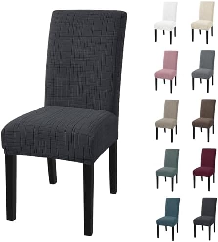 Stretch Chair Covers for Dining Chairs Set of 2, Charcoal Gray by CYCMACOHOME