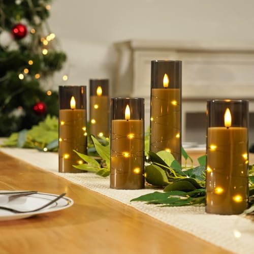 Homemory 12Pcs Flickering Flameless Candles with Remote, LED Pillar Candles - Image 7