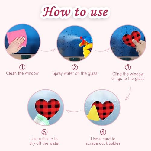 Valentines Day Decorations Window Clings, 9 Sheets, Resuable - Image 6